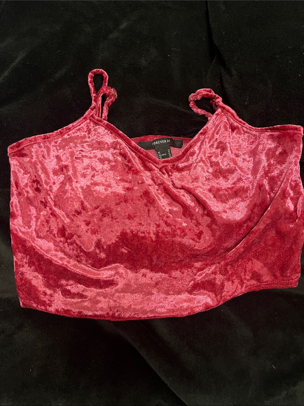 Forever 21 Burgundy Crushed Velvet Cami